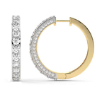 14kt Yellow Gold Emerson Round Lab Diamond Hoop Earrings (3 Ct. Tw.) side right image one