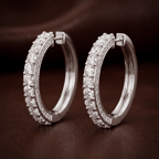 14kt Yellow Gold Emerson Round Lab Diamond Hoop Earrings (3 Ct. Tw.) color product image two