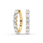 9ct Yellow Gold Saylor Oval Lab Diamond Hoop Earrings (3 Ct. Tw.) front image