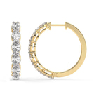 9ct Yellow Gold Saylor Oval Lab Diamond Hoop Earrings (3 Ct. Tw.) left