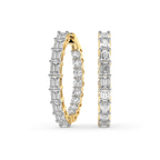 14kt Yellow Gold Willa Emerald & Round Lab Diamond Hoop Earrings (8 Ct. Tw.) front image