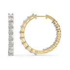 14kt Yellow Gold Willa Emerald & Round Lab Diamond Hoop Earrings (8 Ct. Tw.) side right image one