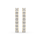 14kt Yellow Gold Willa Emerald & Round Lab Diamond Hoop Earrings (8 Ct. Tw.) standing product image one