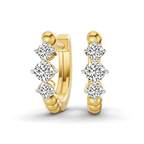9ct Yellow Gold Ara Round Lab Diamond Huggie Earrings (1/2 Ct. Tw.) front image