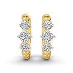 9ct Yellow Gold Ara Round Lab Diamond Huggie Earrings (1/2 Ct. Tw.) left