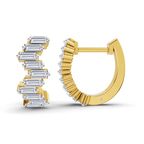 9ct Yellow Gold Siena Baguette Lab Diamond Huggie Earrings (1 Ct. Tw.) right