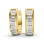 9ct Yellow Gold Lena Baguette Lab Diamond Huggie Earrings (1 Ct. Tw.) front image