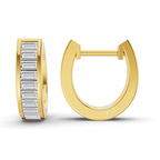 9ct Yellow Gold Lena Baguette Lab Diamond Huggie Earrings (1 Ct. Tw.) right