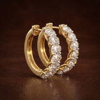 10kt Yellow Gold Jovana Oval Lab Diamond Hoop Earrings (1 Ct. Tw.) color product image one