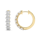 9ct Yellow Gold Jovana Oval Lab Diamond Hoop Earrings (6 Ct. Tw.) side right image one