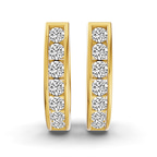 9ct Yellow Gold Remi Round Lab Diamond Huggie Earrings (1/2 Ct. Tw.) left