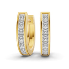 10kt Yellow Gold Ines Princess Lab Diamond Huggie Earrings (7/8 Ct. Tw.) front image