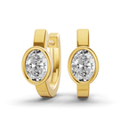 10kt Yellow Gold North Single Oval Lab Diamond Huggie Earrings (1 Ct. Tw.) front image