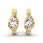 10kt Yellow Gold Raindrop Single Pear Lab Diamond Huggie Earrings (1 Ct. Tw.) left