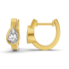 10kt Yellow Gold Raindrop Single Pear Lab Diamond Huggie Earrings (1 Ct. Tw.) right