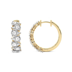 14kt Yellow Gold Eudora Pear Lab Diamond Hoop Earrings (4 Ct. Tw.) side right image one