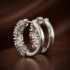 14kt Yellow Gold Eudora Pear Lab Diamond Hoop Earrings (4 Ct. Tw.) color product image two