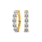 9ct Yellow Gold Calantha Emerald Lab Diamond Hoop Earrings (1 Ct. Tw.) front image