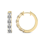 9ct Yellow Gold Calantha Emerald Lab Diamond Hoop Earrings (1 Ct. Tw.) left