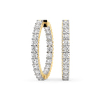 9ct Yellow Gold Meara Round Lab Diamond Hoop Earrings (2 Ct. Tw.) front image