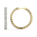 9ct Yellow Gold Meara Round Lab Diamond Hoop Earrings (2 Ct. Tw.) side right image one