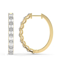 10kt Yellow Gold Ashlyn Emerald Lab Diamond Hoop Earrings (3 Ct. Tw.) left