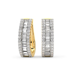 9ct Yellow Gold Cassian Baguette Round Lab Diamond Hoop Earrings (4 Ct. Tw.) front image