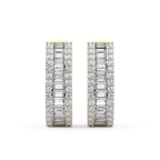 9ct Yellow Gold Cassian Baguette Round Lab Diamond Hoop Earrings (4 Ct. Tw.) right