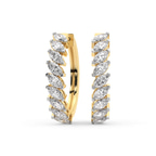 9ct Yellow Gold April Marquise Lab Diamond Hoop Earrings (3 Ct. Tw.) front image