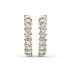9ct Yellow Gold April Marquise Lab Diamond Hoop Earrings (3 Ct. Tw.) standing product image one