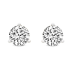 14kt Yellow Gold Three Prong Martini Round Lab Diamond Stud Earrings (1 Ct. Tw.) front image