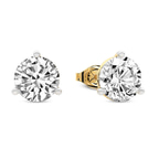 14kt Yellow Gold Three Prong Martini Round Lab Diamond Stud Earrings (1 Ct. Tw.) standing product image one