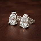 14kt Yellow Gold Three Prong Pear Lab Diamond Stud Earrings (1 Ct. Tw.) color product image one