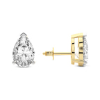14kt Yellow Gold Three Prong Pear Lab Diamond Stud Earrings (1 Ct. Tw.) side right image one