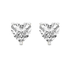 9ct Yellow Gold Three Prong Heart Lab Diamond Stud Earrings (2 Ct. Tw.) front image