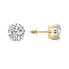 14kt Yellow Gold Four Prong Round Lab Diamond Stud Earrings (3 Ct. Tw.) side right image one