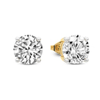 14kt Yellow Gold Four Prong Round Lab Diamond Stud Earrings (3 Ct. Tw.) standing product image one
