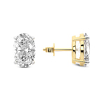 14kt Yellow Gold Four Prong Oval Lab Diamond Stud Earrings (3 Ct. Tw.) side right image one