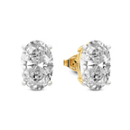 14kt Yellow Gold Four Prong Oval Lab Diamond Stud Earrings (3 Ct. Tw.) standing product image one