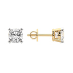 14kt Yellow Gold Four Prong Cushion Lab Diamond Stud Earrings (8 Ct. Tw.) left
