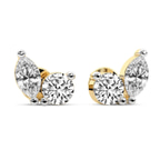 14kt Yellow Gold Twin Gleam Lab Diamond Stud Earrings (1 Ct. Tw.) side right image one
