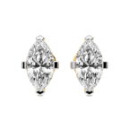 9ct Yellow Gold Four Prong Marquise Lab Diamond Stud Earrings (4 Ct. Tw.) front image