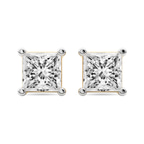 14kt Yellow Gold Four Prong Princess Lab Diamond Stud Earrings (6 Ct. Tw.) front image