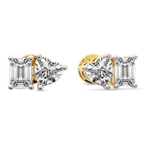14kt Yellow Gold Divine Double Flame Lab Diamond Stud Earrings (1 Ct. Tw.) side right image one