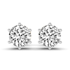 10kt Yellow Gold Six Prong Round Lab Diamond Stud Earrings (2 Ct. Tw.) front image