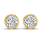 10kt Yellow Gold Classic Bezel Round Lab Diamond Stud Earrings (5 Ct. Tw.) front image