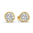 10kt Yellow Gold Classic Bezel Round Lab Diamond Stud Earrings (5 Ct. Tw.) standing product image one