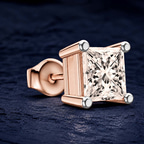 14kt Yellow Gold Four Prong Princess Lab Diamond Single Stud Earring (1 Ct. Tw.) color product image one