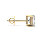 14kt Yellow Gold Four Prong Princess Lab Diamond Single Stud Earring (1 Ct. Tw.) side right image one