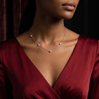 9ct Rose Gold Heartline Glow Round Lab Diamond Station Fashion Necklace (1/2 Ct. Tw.) model image two